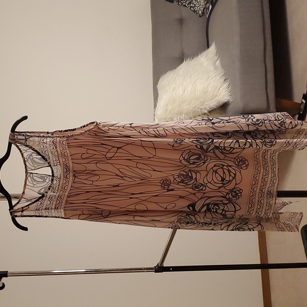 Pink and Navy sleeveless dress Robbie Bee size 14